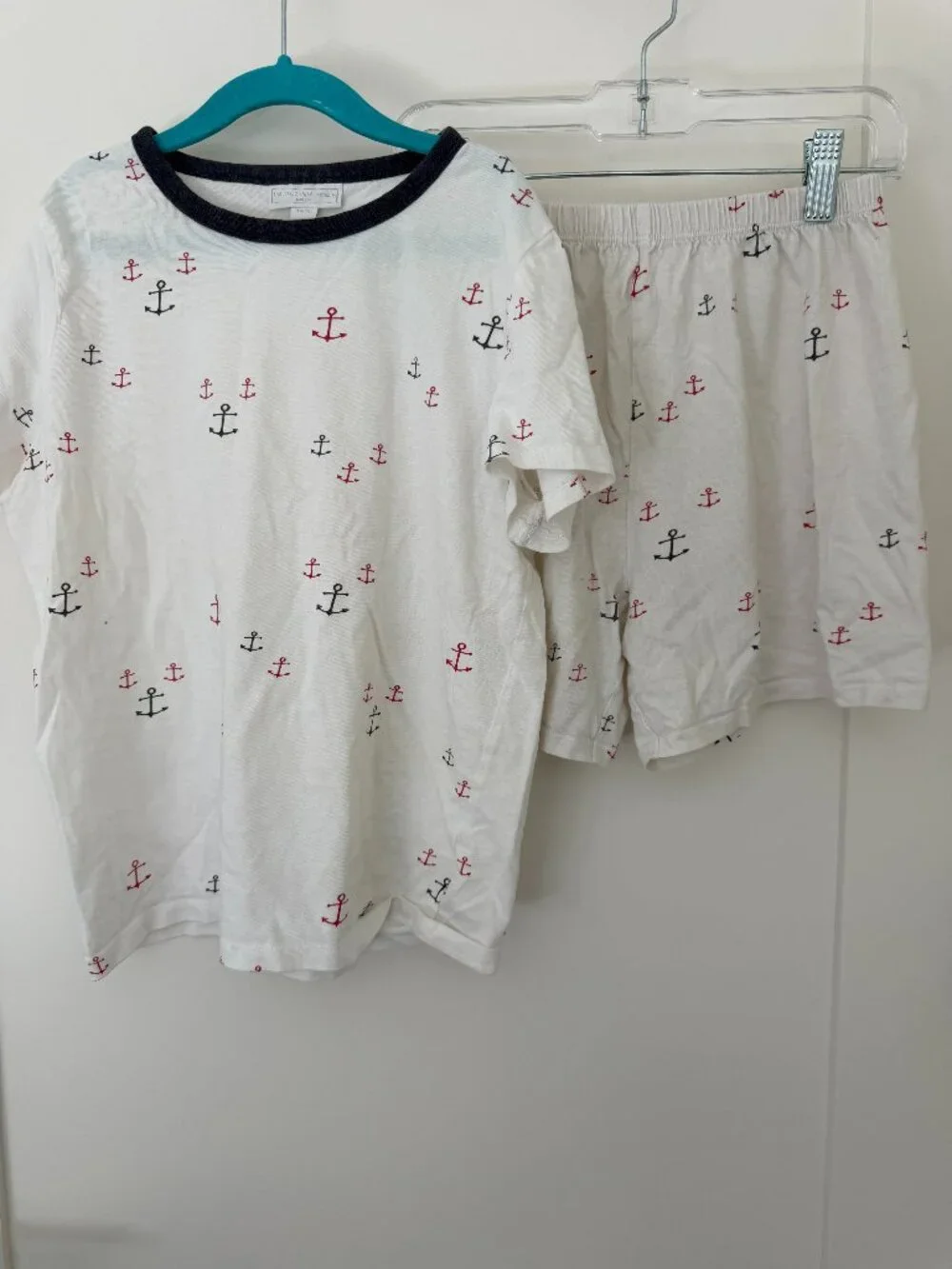 The Little White Company Nautical Anchor Short Pajamas Set of 2 Size 9-10 Yrs